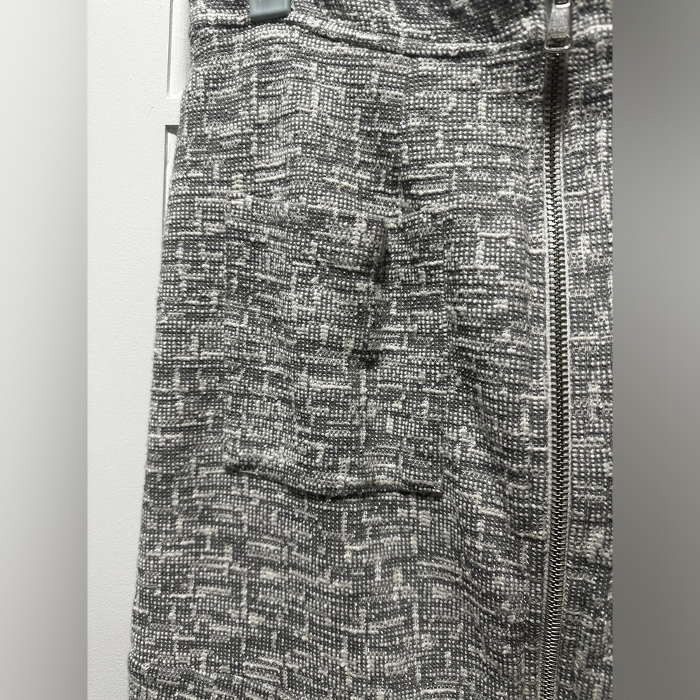 Topshop Grey Pencil Skirt With Back Pockets - Picture 3 of 5